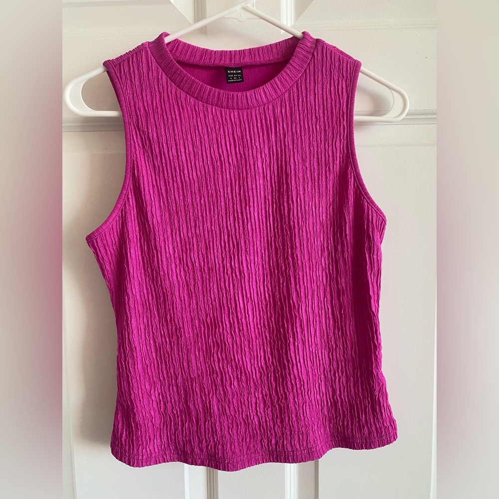 Vibrant Pink Sleeveless Top - Picture 5 of 5